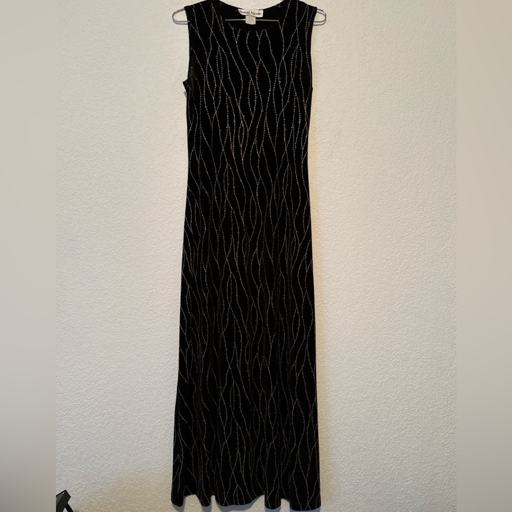 Ronni Nicole Black Velvet Embellished Maxi Dress